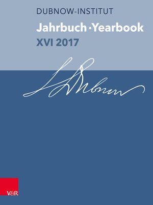 cover image of Jahrbuch des Dubnow-Instituts / Dubnow Institute Yearbook XVI/2017